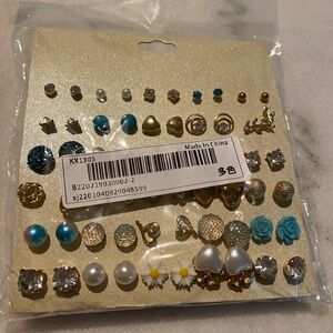 Assorted Gold and Blue Earring Set